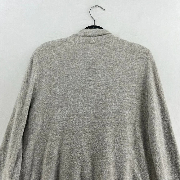 Barefoot Dreams Long Cardigan Women's Sz M Gray Open Front Pockets Cozychic Lite - Picture 9 of 12